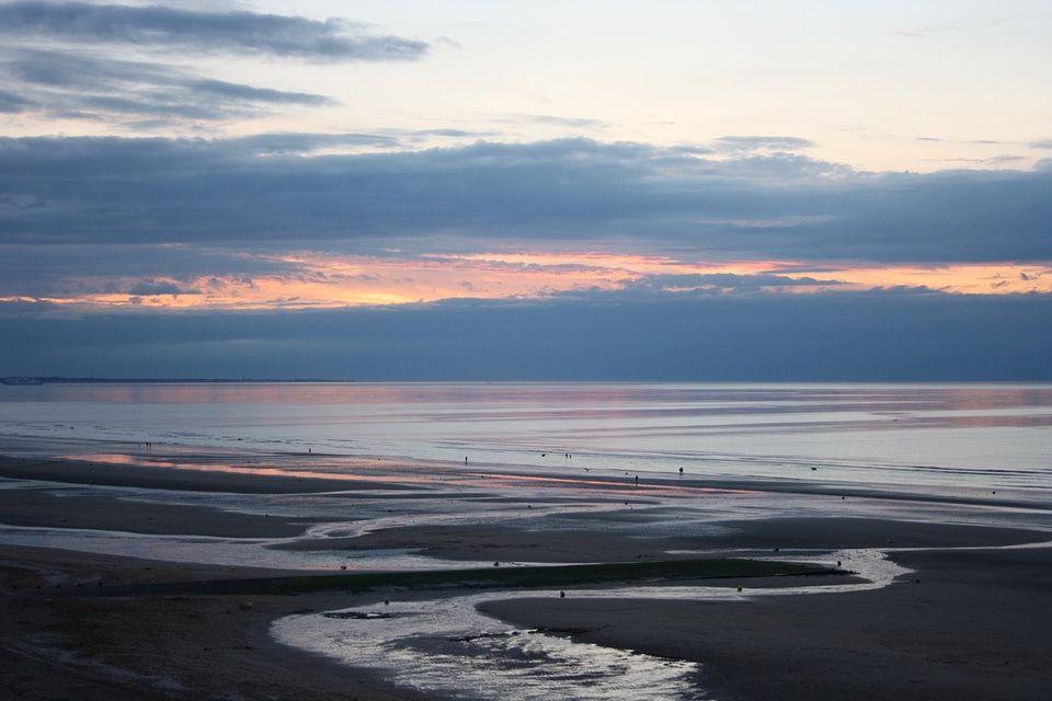 Landscape was normandy beach sunset