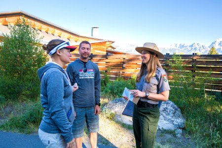 Ranger Jen doing a visitor survey