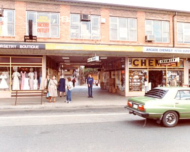Shopping near Glen Waverley station 1983 photo