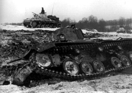 Sep 1941 - Abr 1942. Batalla pot Moscú. Tanque alemán inutilizado