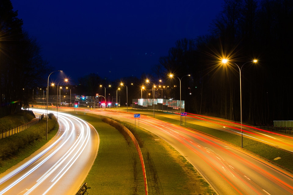 Light urban city at night