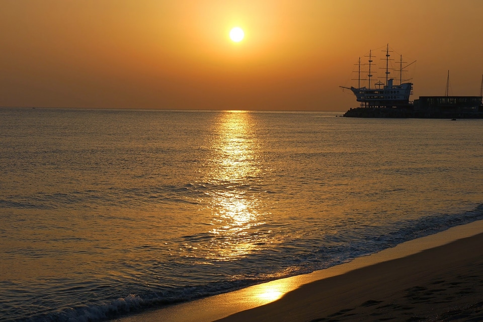 Japan sea sand bathing beach