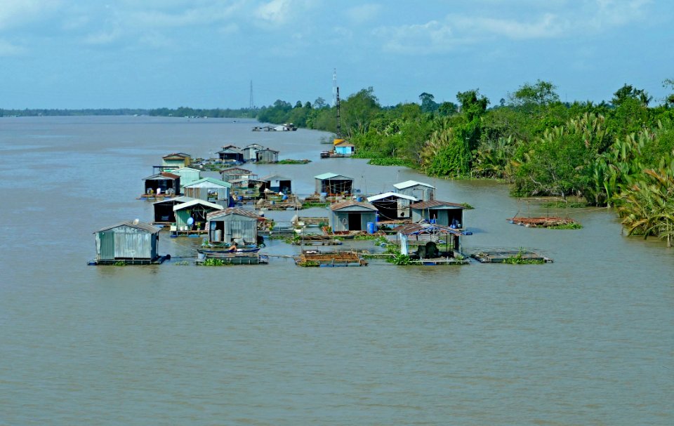 Floating houses, Mekong Delta, Vietnam