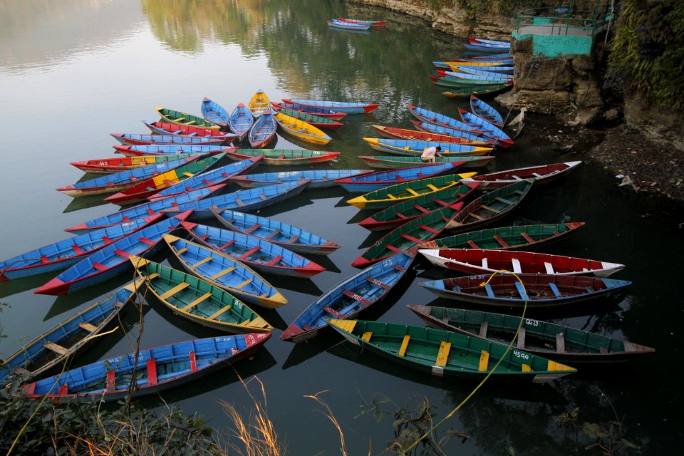 Boats, Pokhara, Nepal photo