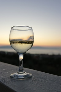 Wine sunset glass photo