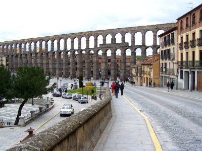 Roman aqueduct, Segovia, Spain photo