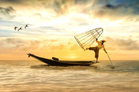 Fisherman, Inle lake, Myanmar photo