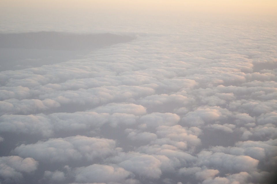 Flying cloudscape cumulus