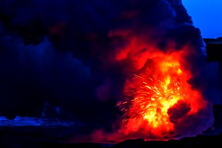 Explosive interaction between lava and ocean