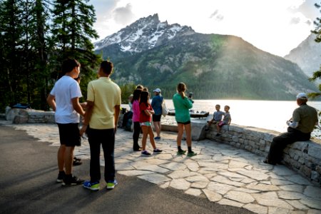 Visitors at Jenny Lake Teewinot Overlook