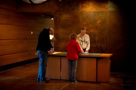 Volunteer and Visitors at the Laurance S. Rockefeller Preserve Center