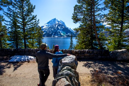 Visitors at Jenny Lake Overlook