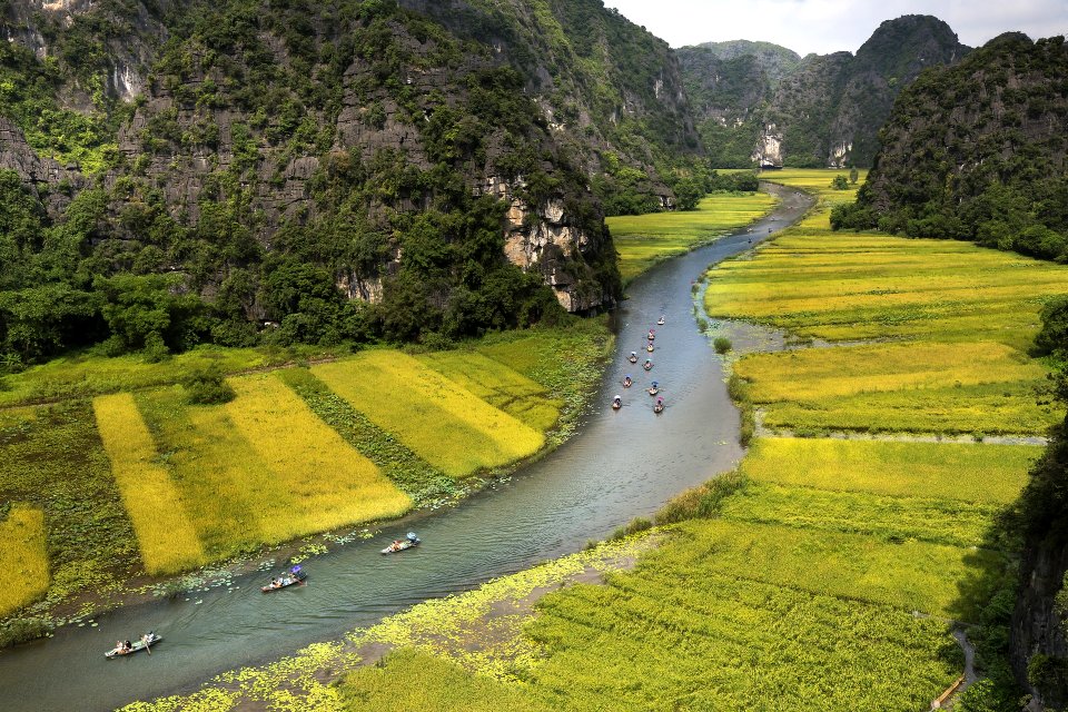 River and tourists boats, northern Vietnam