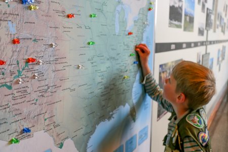 Junior Ranger exploring a map