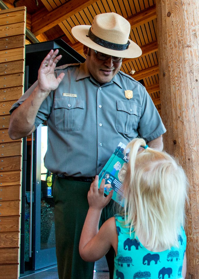 Grand Teton National Park Superintendent David Vela Swearing in a Junior Ranger