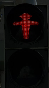 Traffic signal red males photo