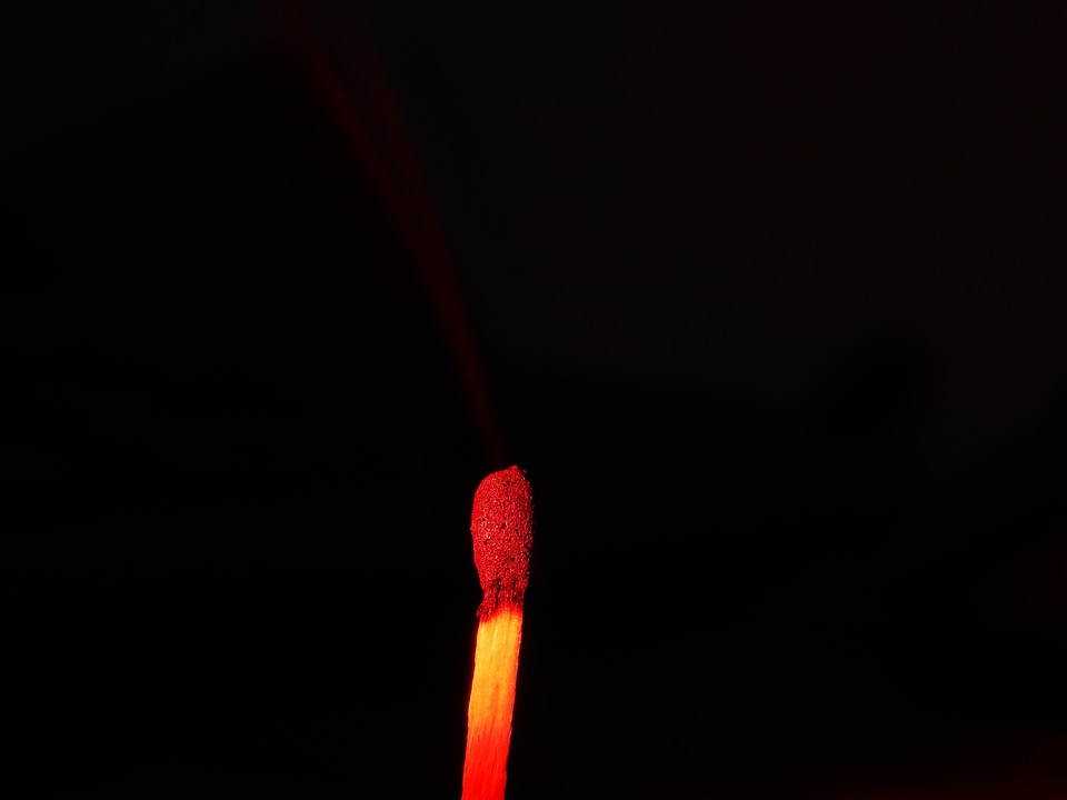 Match stick black fire