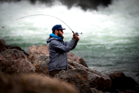 Fishing below Jackson Lake Dam