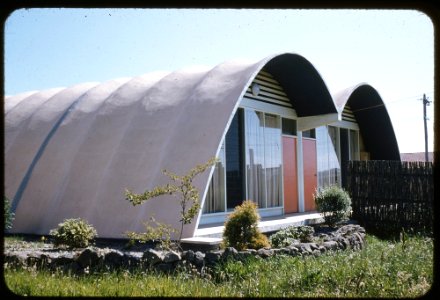 Homes 132 and 134 High Street Road near Cleveland Road corner, Ashwood, designed by Robin Boyd. 1953