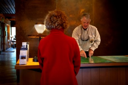Volunteer and Visitors at the Laurance S. Rockefeller Preserve Center