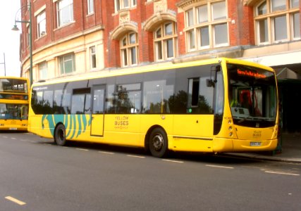 dk57jks yellow buses at bournemouth 11th september 2014