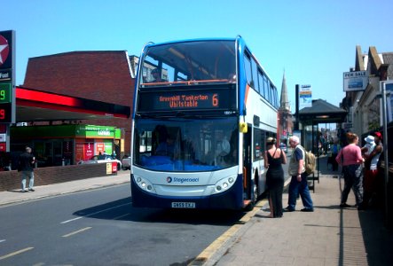 gn59exj, stagecoach bus, in herne bay, on route 6, (8th of june 2016) photo