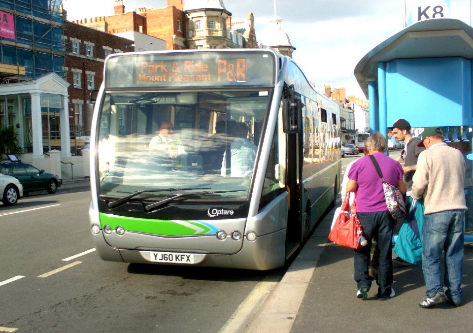 yj60kfx park and ride bus at weymouth 18th september 2013