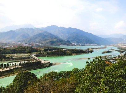 Headworks of Dujiangyan ancient irrigation system, Sichuan, China