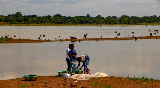 A lake being used for multiple uses, Bapla, Burkina Faso photo