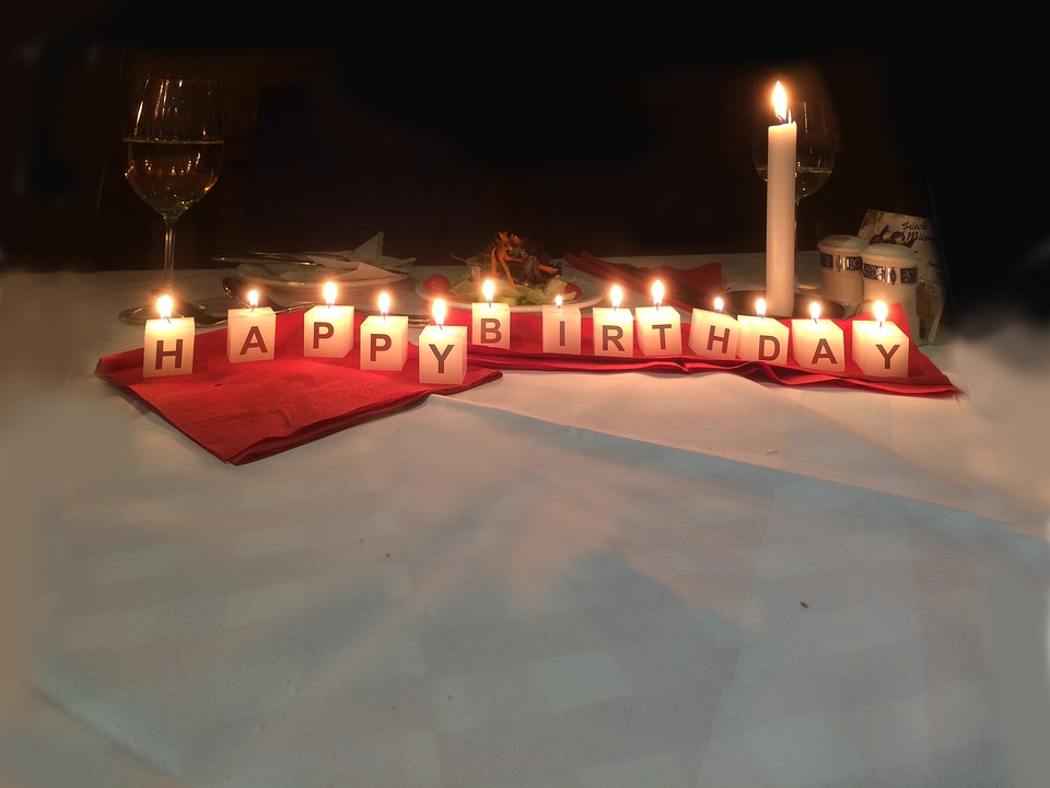 Greeting card happy birthday candle