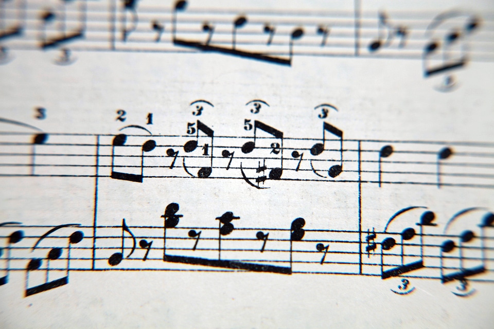 Notenblatt texture clef