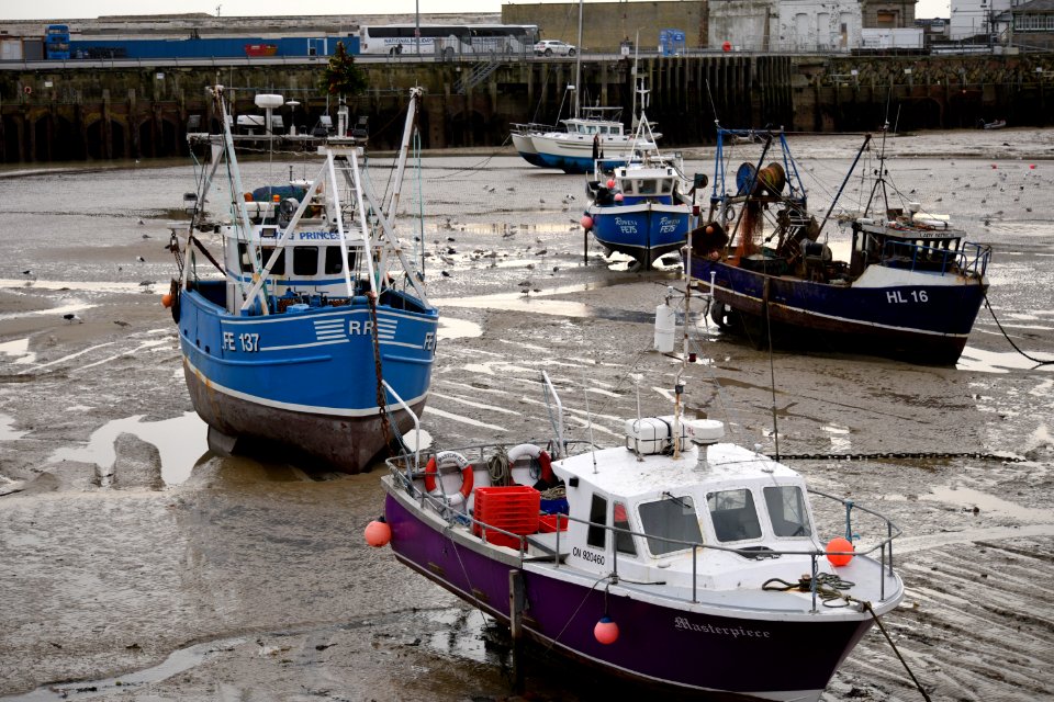 Folkestone port at low tide