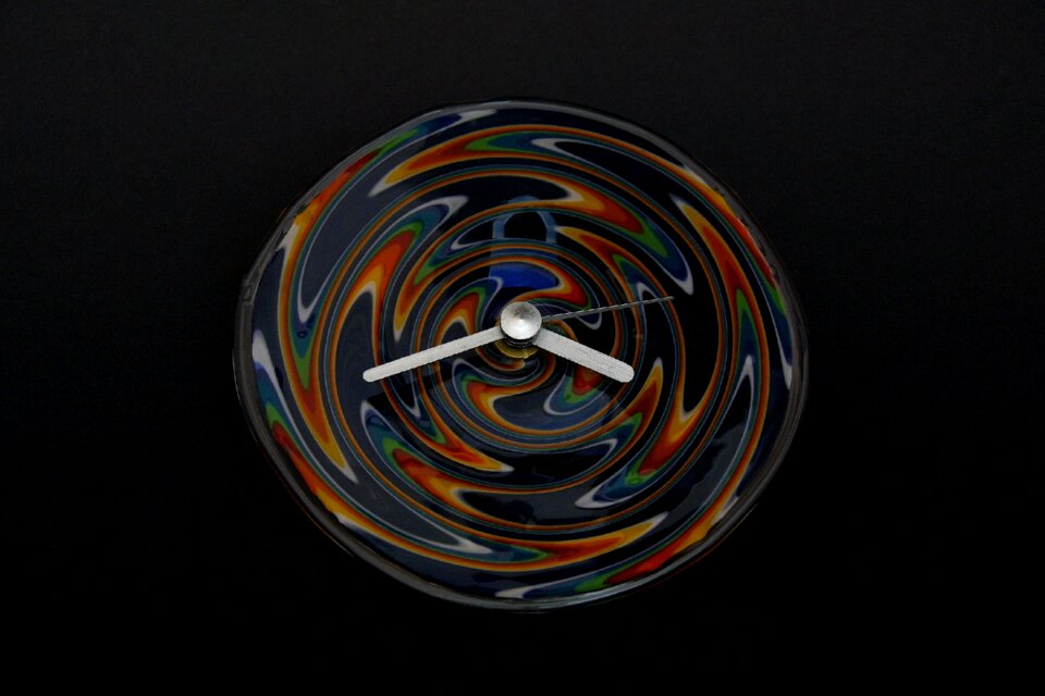 Glass art glass clock farbenspiel