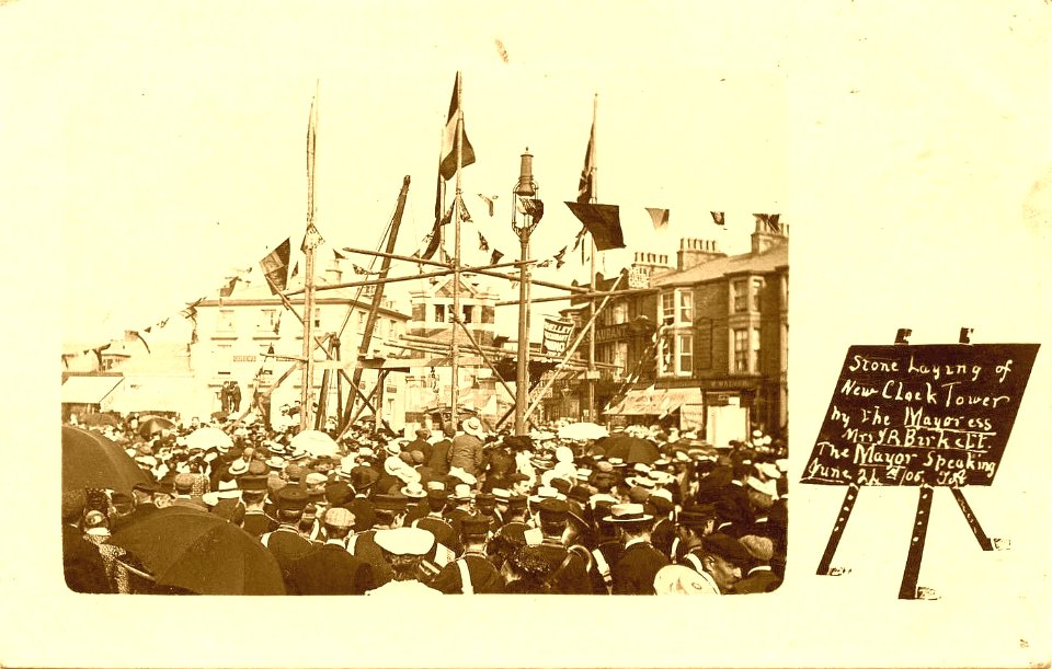 central prom clock tower flag stand misc2876