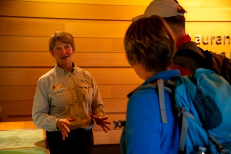 Volunteer and Visitors at the Laurance S. Rockefeller Preserve Center