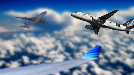 Blue aviation travel