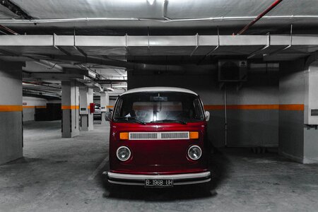 Underground parking parked vw automobile