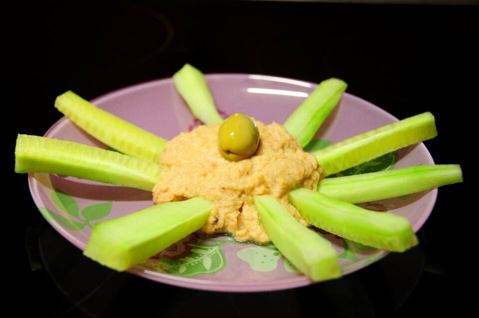 Plate cucumber food