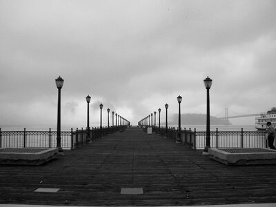 San francisco fog gray bridge