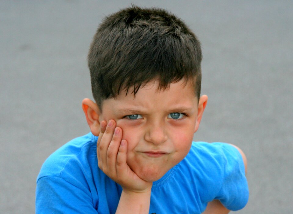 Boy portrait blue