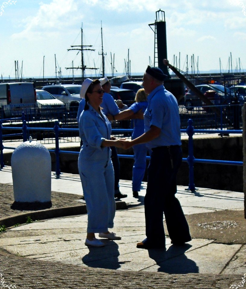 American soldiers dancing to the ragtime in Ramsgate Marina
