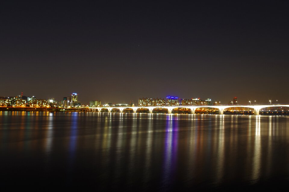 Night photography seoul bridge