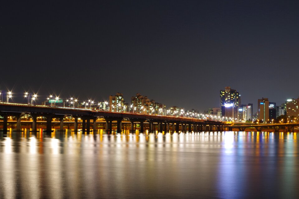 Night photography seoul bridge