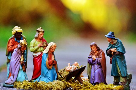 Nativity scene crib father christmas