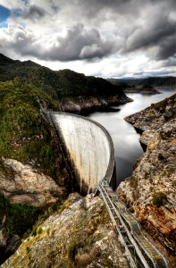 Gordon Dam, Tasmania, is an arch dam, Australia