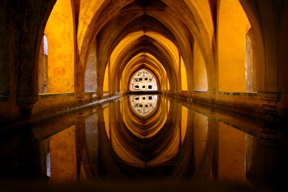 Cistern in Alcazar palace, Seville, Spain