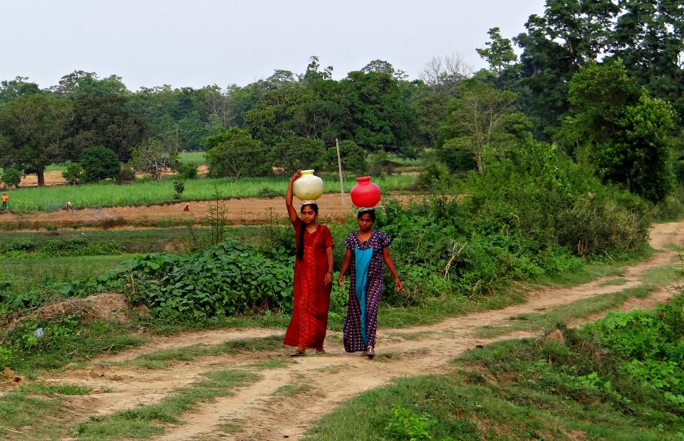 Women fetching water, India