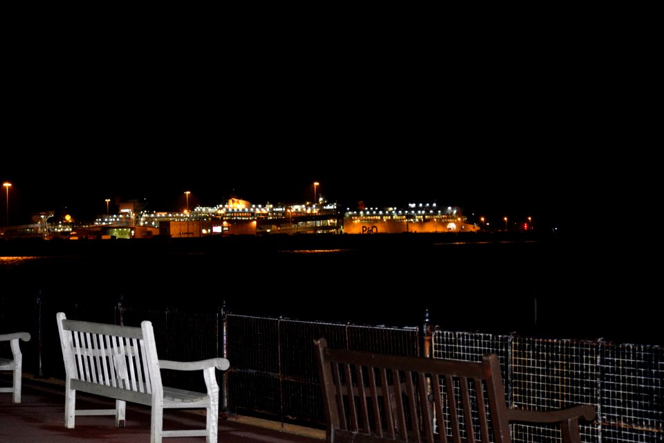 Dover port at night