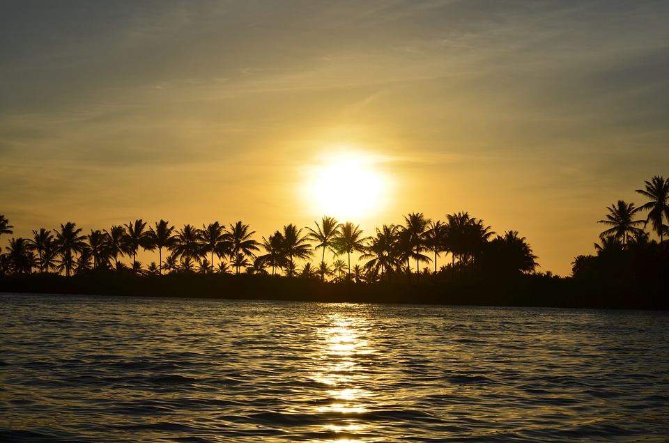 Tropical sunset sea
