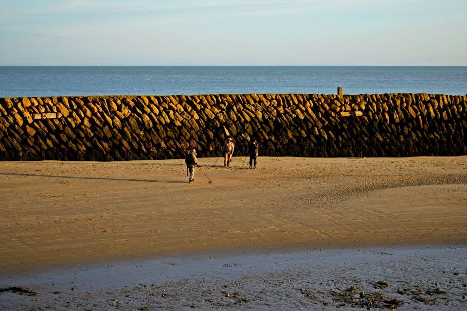 Treasure hunting at Folkestone Harbour at low tide